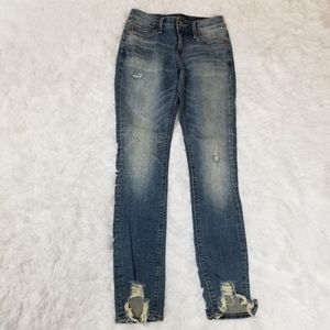 Lucky Brand Lolita Skinny 00 faded medium wash jeans distressed